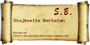 Stojkovits Bertalan névjegykártya